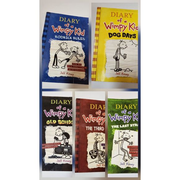 Diary of a Wimpy Kid Book Lot (5 Titles) | Dog Days, Rodrick Rules & More - Picture 1 of 12